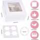 thumbnail image 2 of Paquete de 50 Cajas para Postres con Tapa Transparente, cajas individuales para cupcakes, cajas de galletas kraft para Dulces para Pasteles, Con pegatinas y cintas, 2 of 4