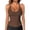 Coffee, variant on Women's V Neck Ribbed Racerback Tank Tops Fixed Thin Strap Form Fitting Longline Solid Color Workout Yoga Layering Camis(Blue, S)