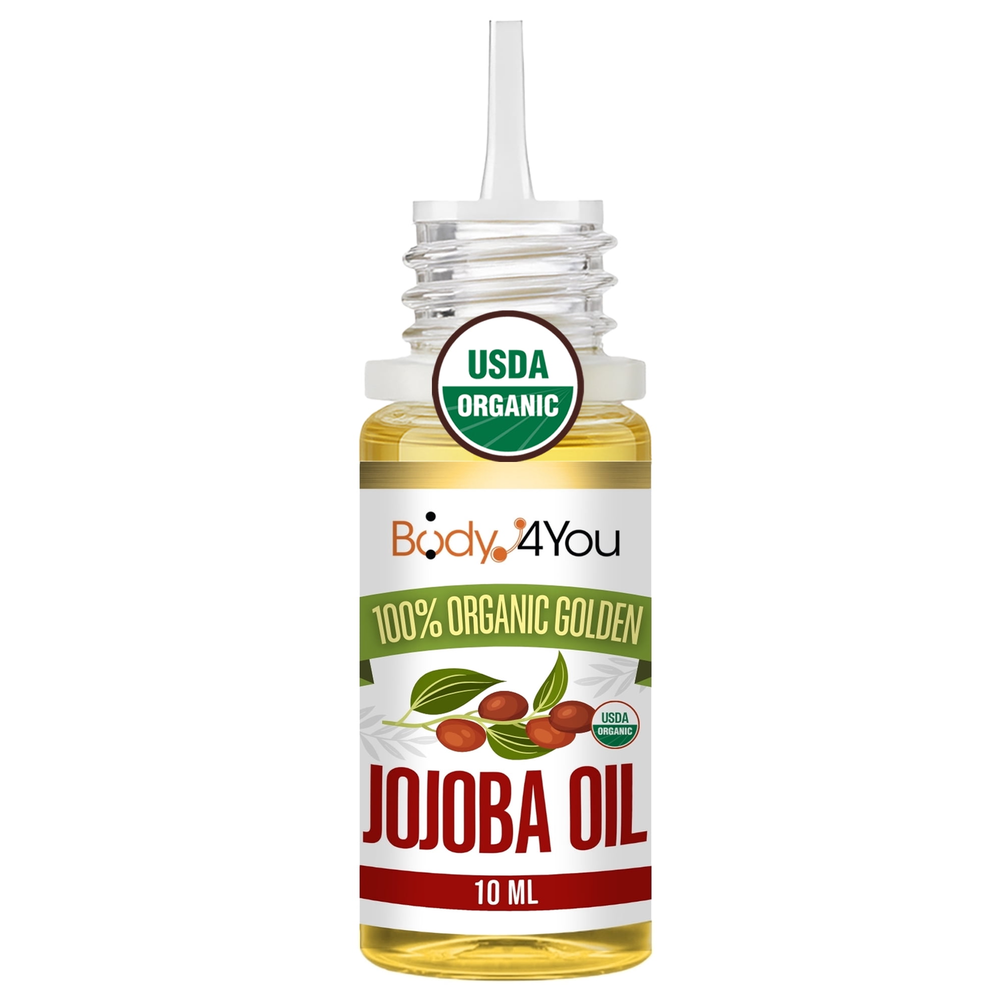 BodyJ4You Organic Jojoba Oil Piercing Aftercare - USDA 100% Pure Cold Pressed Ear Stretching Oil - Gauge Care Nose Septum Cartilage Tragus Navel - Natural Skin Recovery Moisturizer Vegan - 0.33 Fl Oz