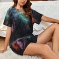 thumbnail image 4 of Sikiie Colorful Ink Style Dragon Womens Pajama Sets Short Sleeve Top With Pants Sleepwear 2 Piece Lounge SetMedium, 4 of 6