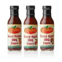 KYVAN Gourmet BBQ Sauces - Premium Natural Ingredients Variety 3 Pack (14.8 oz - 15.2 oz Bottles)
