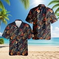 thumbnail image 2 of Netecom Iguanas Hawaiian Shirt for Men, Button Down Summer Beach Short Sleeve, Tropical Style, Sizes S-5XL, 2 of 6