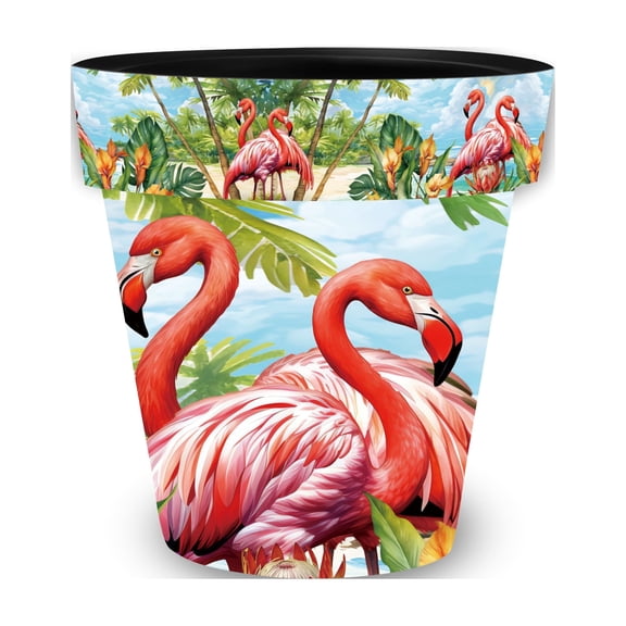 Briarwood Lane Summer Planter 8.5" x 8.5" x 8.5" Flamingo Pair Small For Summer Planter