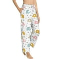 thumbnail image 2 of Uemuo Little Elephant Pattern Women's Wide Leg Palazzo Lounge Pants with Pockets Light Weight Loose Comfy Casual Pajama Pants-Small, 2 of 9