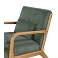 thumbnail image 5 of Xukmct Corduroy Accent Chair with Wooden Frame, Upholstered Lounge Chair Club Chair for Living Room, Office, Bedroom, Green, 5 of 9