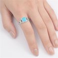 thumbnail image 4 of CHOOSE YOUR COLOR Sterling Silver Women's Simulated Turquoise Promise Band 9mm Blue CZ Female Size 6, 4 of 4