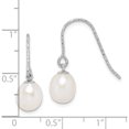 thumbnail image 4 of Sterling Silver Rhodium-Plated 6-7mm White Rice Fwc Pearl Dangle Earrings Made In Canada qe15309, 4 of 5