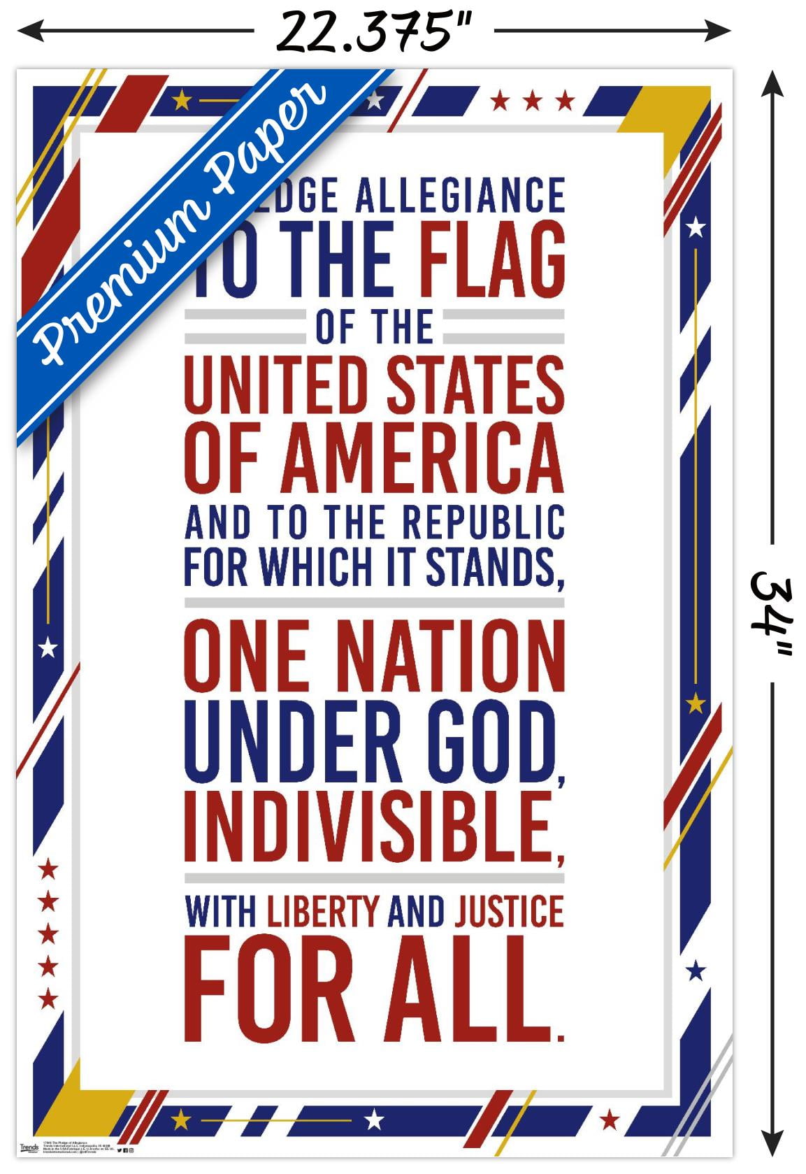 the-united-states-of-america-pledge-of-allegiance-wall-poster-22-375-x-34-walmart-com for Free Printable Pledge Of Allegiance Words Printable The United States Of America - Pledge Of Allegiance Wall Poster, 22.375