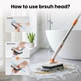 thumbnail image 2 of 3-in-1 Bathtub Scrubber Brush, Adjustable Handle Multi-Surface Cleaning Brush, Detachable Replacement Heads Scrub Brush for Bathroom  bathtub, 2 of 11