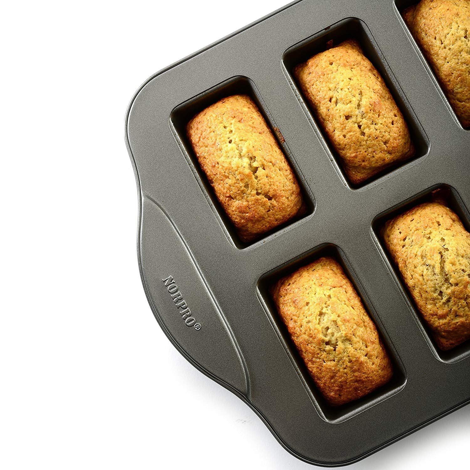 Mini Loaf Pan, 17 x 11, Stainless Steel, 8 Piece, Nonstick, Norpro 3943