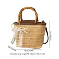 thumbnail image 3 of Floleo Natural Woven Straw Bag, 7x6 Inch Beige Handmade Rattan Shoulder Bag for Women, Summer Fashion Boho Purse for Beach, Vacation, Casual Outfit, Daily Use, 3 of 6
