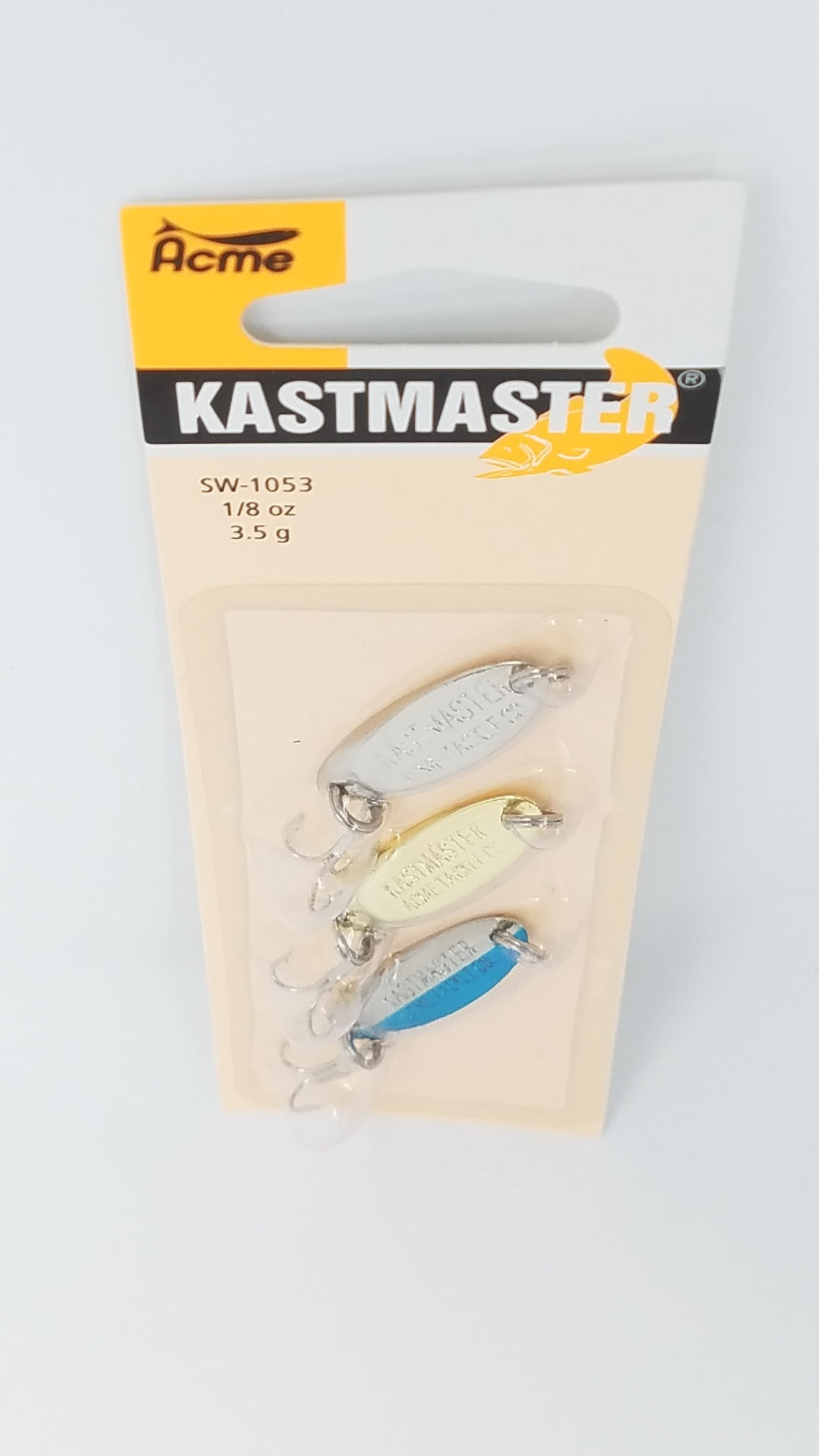 Acme Tackle Kastmaster Fishing Lure Spoons 3PK 1/8 oz. Chrome, Gold, Neon  Blue