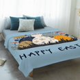 thumbnail image 4 of Easter Eggs Blanket Soft Cozy Warm Throw Blanket for Couch, Plush Fuzzy Flannel Fleece Blankets for Sofa, Rabbit Spring Botanical Wildflowers Bunny Blue Bed Blankets Gifts for Men, 40"x50", 4 of 9