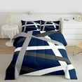 thumbnail image 2 of Homewish Abstract Stripes Lines Bedding Comforter Set,Minimalist Geometric Twin Comforter Sets,Deepblue Gray White Bedding Set For Boys Teens,Ultra Soft Home Decor Reversible,2-Piece, 2 of 8