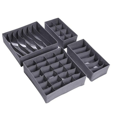 

BESTHUA Drawer Divider 4 Set Underwear Divider 4 Pieces Fabric Foldable Cabinet Closet Bra Organizers Drawer Organizers Clothes for Lingerie Bra Undies Family Use popular