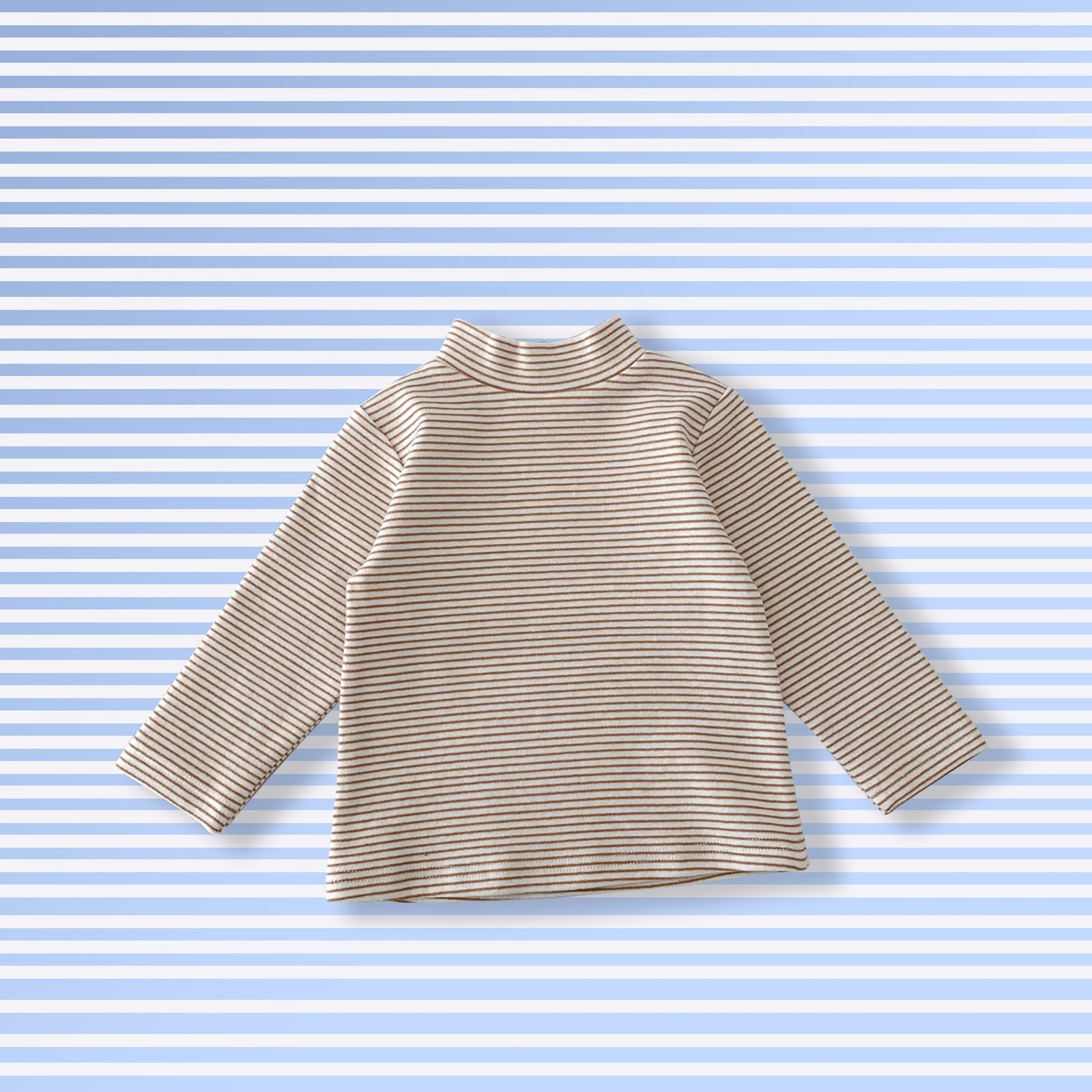 ZQUUVOU Baby Boys Girls Stand-Up Collar Striped Top Kids