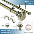 thumbnail image 3 of Urbanest Semplice Manhattan 1" 5/8" Double Drapery Curtain Window Rod Set - 84" to 120", Antique Brass, 3 of 6