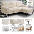 thumbnail image 5 of MERITLIFE 3-Piece Modular Sectional, Textured Beige Fabric,Modern Linen Fabric L-Shaped Couch 3-Seat Sofa Sectional,Beige, 5 of 10