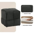 thumbnail image 3 of Ottoman Foot Rest, Soft Comfortable Square Corduroy Woven Design, Multi-Purpose Footrest Floor Seat Vanity Stool for Living Room Bedroom Nursery, No Installation Required, Grey, 3 of 9