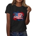 thumbnail image 5 of VerPetridure American Flag Stars Stripes Shirts for Women 4th of July Patriotic Shirt Cute Graphic Blouse USA Flag Tops Summer Tee, 5 of 7