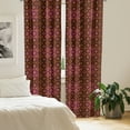 thumbnail image 2 of Ambesonne Damask Window Curtains, Abstract Victorian Style, Each 28" W x 95" L, Orange Magenta Black, 2 of 4