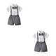thumbnail image 1 of Minnieouse Verano para niños, camisa de manga corta con botones, conjunto de pantalones, ropa de pajarita para boda, pantalones cortos con Type17 NO17, 1 of 6