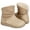 Khaki, variant on Women's Winter Warm Chenille Knit Bootie Slippers Comfy Suede Fluffy Faux Fur Memory Foam Boots House Shoes
