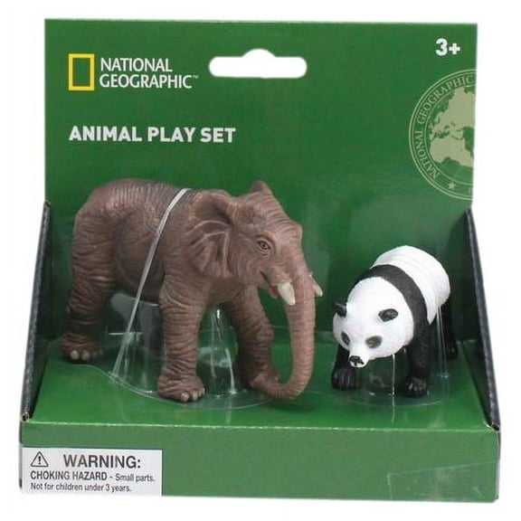 National Geographic - Elephant and Panda Figurines