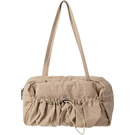 CoCoMangos Nylon Hobo Bag for Women Shoulder Bag Purse Large Capacity Totes Handbag Drawstring Pleated Top Handle Bag