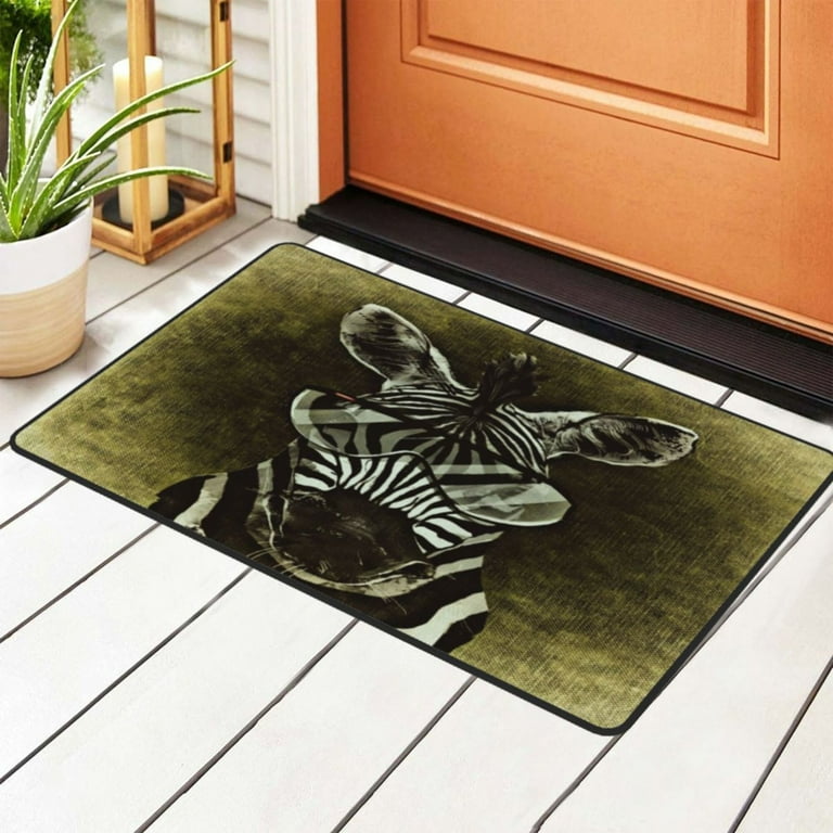 Funny Entrance Dog Door Mat Floor Mats Rug Flannel Non-slip Outdoor Mat  Carpet