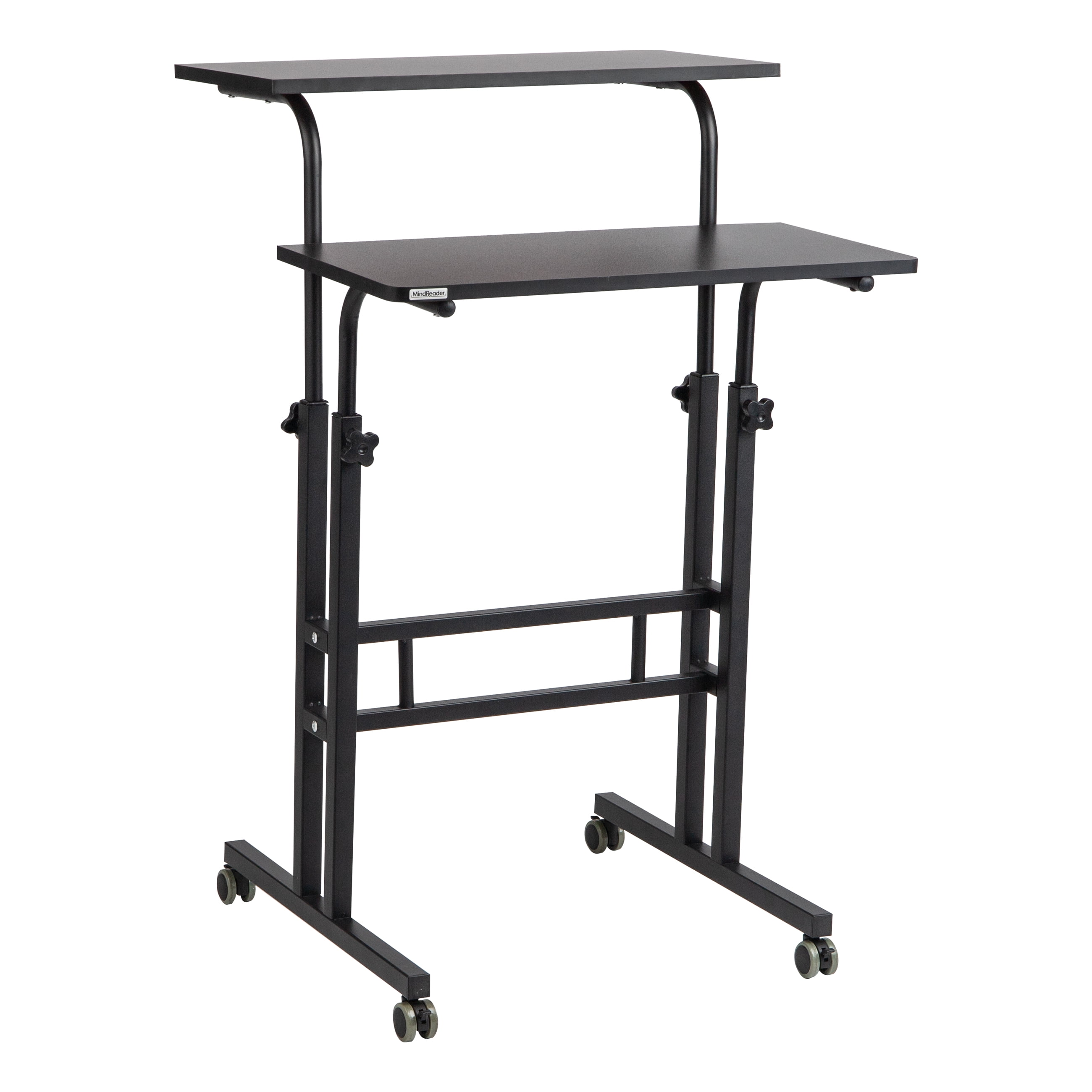 Mind reader 2 tier sit and stand computer desk discount