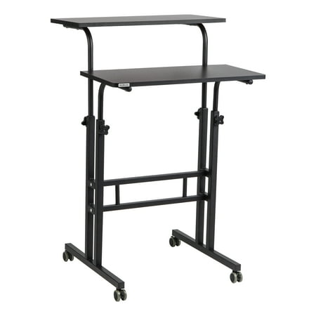Mind Reader - 2 Tier Sit and Stand Desk XL - Black