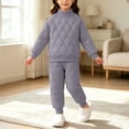 thumbnail image 3 of Taqqpue Toddler Girls Solid Color Sweatshirt Casual Pants Set 0-10T | Long Sleeve Crewneck Pullover Tops + Joggers,Girls Sweatsuits, Cute 2Pcs Infant Fall Winter Keep Warm Fleece Outfits for Kids, 3 of 10