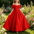 thumbnail image 5 of ATOGUTA Teen Girl Birthday Dresses Strapless Satin Homecoming School Dance Wedding Birthday Party Graduation Pageant Bridesmaid Red, Size 5T-14, 5 of 7