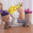thumbnail image 3 of [Khaki] Two-headed Resin Handicraft Flower Arrangement Innovative Flower Pot, 3 of 8
