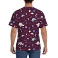 thumbnail image 3 of Vsdgher Space Dinosaur Print Men's Dry Fit Mesh Athletic Shirts Moisture Wicking Tennis T-Shirt Tops, 3 of 9
