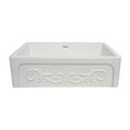 thumbnail image 3 of Glencove St. Ives 33" Front Apron Fireclay Sink with an Intricate Vine Design on one side and an Elegant Beveled Front Apron on the Opposite Side, 3 of 5