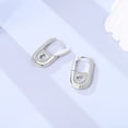 thumbnail image 3 of NARMO Original 925 Sterling Silver Hoop Earrings AAA CZ Shining U-shaped for Women Jewelry Birthday Gift, 3 of 6