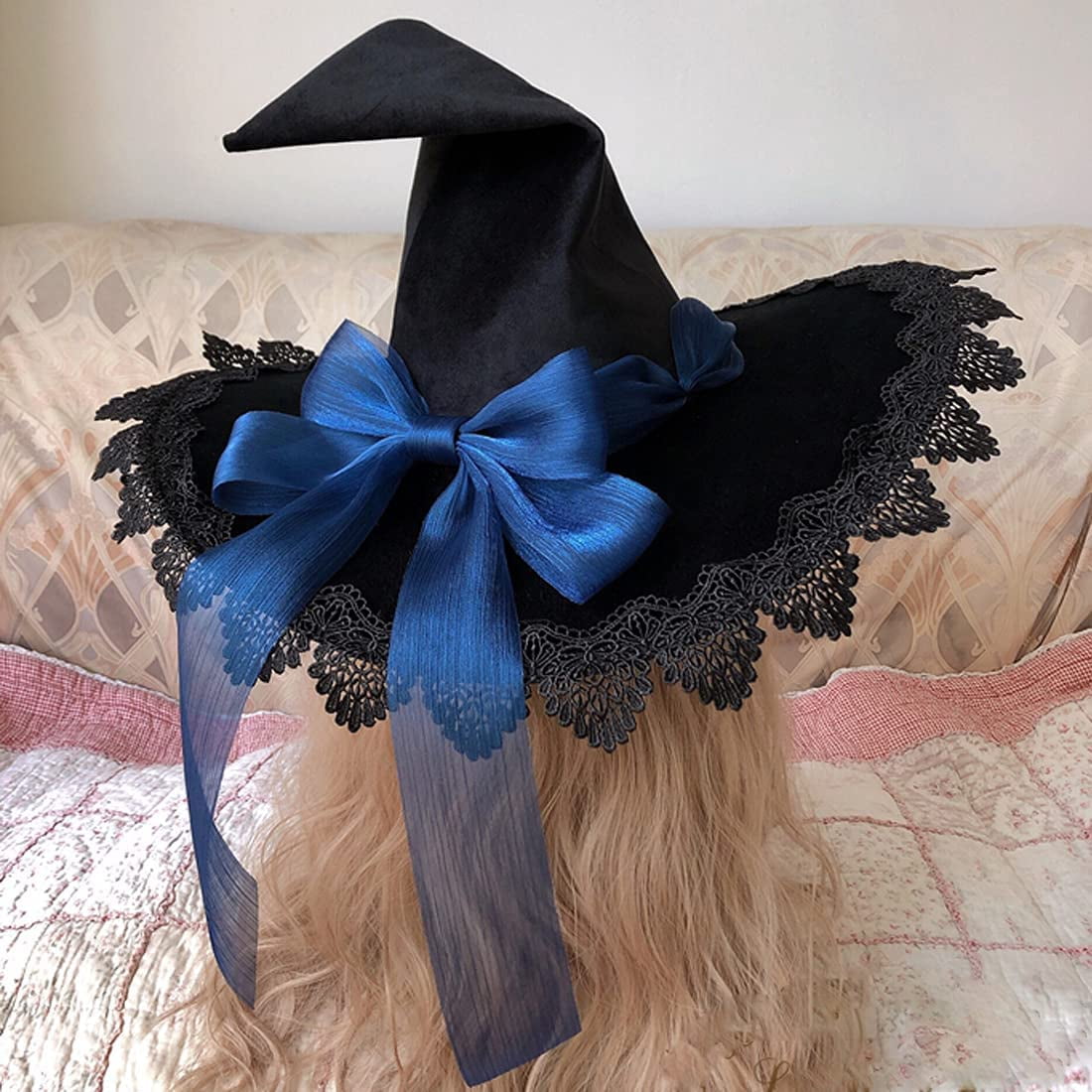 Blue Bowknot Witch Hat Halloween 