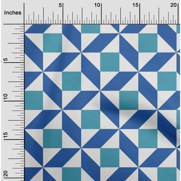 oneOone Cotton Flex Fabric Triangle|Parallelogram & Square Geometric Print Fabric BTY 40 Inch Wide
