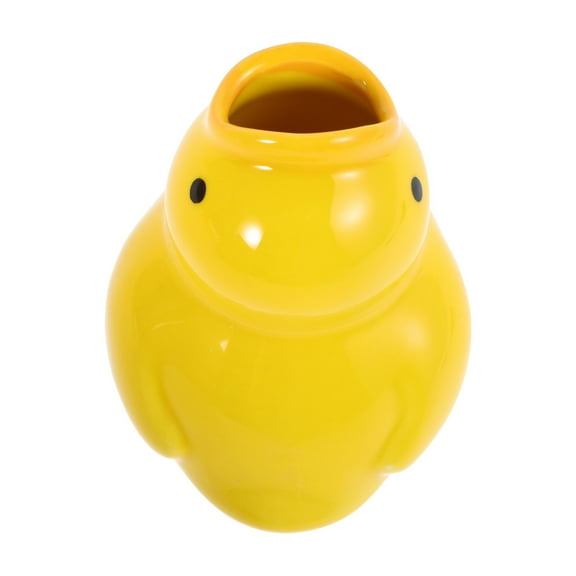 HOOWIFFY Ceramic Toothbrush Holder in Yellow, Farmhouse Bathroom Storage Organizer for Toothbrushes and Toothpaste