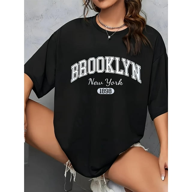 Women's Casual T-Shirt, "Brooklyn New York 1898 Graphic Tee, Comfortable Sportswear Top