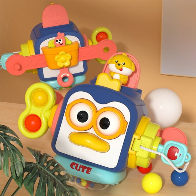 Meitianfacai Early Learning Infant Penguin Busy B All Baby Hand Grabbing B All Puzzle Sensory Hexahedron Busy Toys