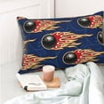 thumbnail image 4 of Honeii Bowling Ball And Flame Print Pillow Cases,Plush Throw Pillow Covers,Decorative Pillowcase for Sofa, Couch, Living Room-16"x24", 4 of 6