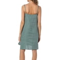 thumbnail image 5 of Amazhyu 100% Linen V Neck Spaghetti Strap Sleeveless Summer Causal Dresses with Slit for Women, 5 of 8