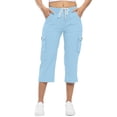 thumbnail image 5 of Lisingtool Clearance Pants for Women Cropped Pants Cargo Pants for Women Women's Solid Color Casual Hiking Pants Outdoor Pants Summer Pants Lightweight Stretch Hiking Pants OverallsS-3XL, 5 of 9