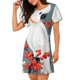 thumbnail image 2 of Disketp Cockatoo Red Berries para Camisón Corto de Manga Corta para Mujeres, Camisón Cómodo con Escote Redondo, Bonito y Confortable, 2 of 6