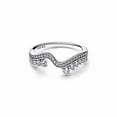 thumbnail image 4 of Pandora Sparkling Asymmetric Wave Ring, 4 of 5