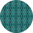 thumbnail image 1 of Ahgly Company Machine Washable Indoor Round Transitional Dark Turquoise Green Area Rugs, 5' Round, 1 of 7