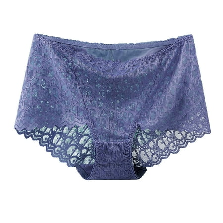Bigersell High Waisted Thong Underwear Clearance Silk Panties Women Seamless Panty Style P-1674 Polyester Cheeky Panties Ladies Seamless Thong Briefs High Waist Women s Bikini Panties Purple XXL